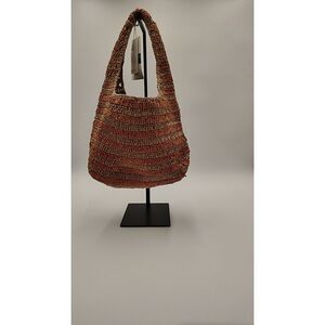 COS Women's Mini Shoulder Bag - Raffia Beige / Orange Striped Bags One Size